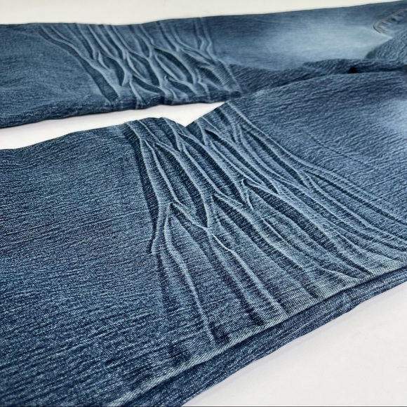 VINTAGE Y2K Foxy Jeans Farrah Super Flare Jean Blue Medium Washed Whisker Jeans - Picture 7 of 16